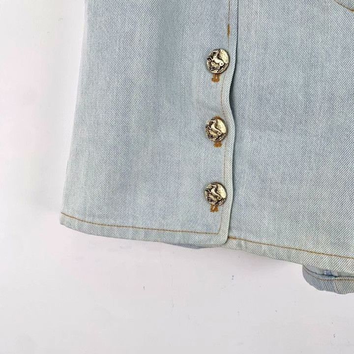 Chanel Chanel Light Blue Cotton Denim Shorts Size 38" / US 16 / IT 52 - 4 Thumbnail