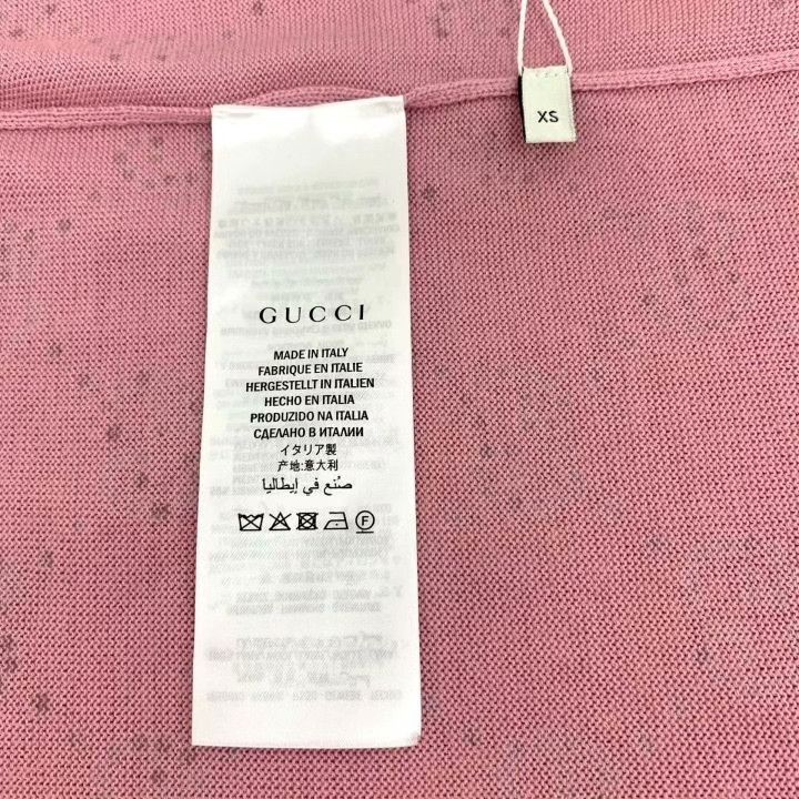 Gucci Gucci Pink Logo Monogram Rhinestone Wool Sweater Size XS / US 0-2 / IT 36-38 - 6 Thumbnail
