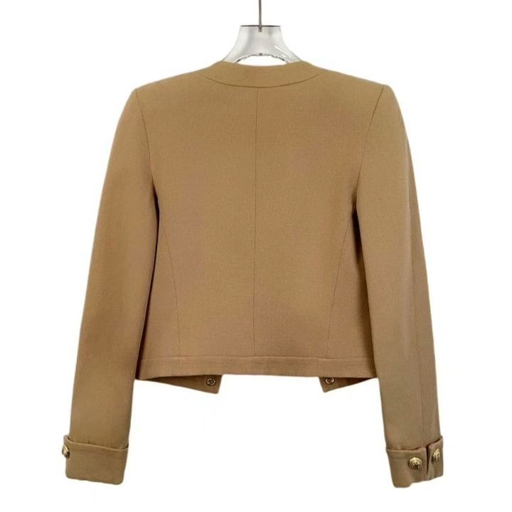 Balmain Balmain Brown Gold Button Cotton Jacket Size XXS / US 00 / IT 34 - 2 Thumbnail