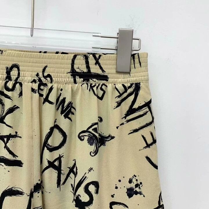 Celine Celine Logo Print Silk Casual Shorts Size 34" / US 12 / IT 48 - 3 Thumbnail