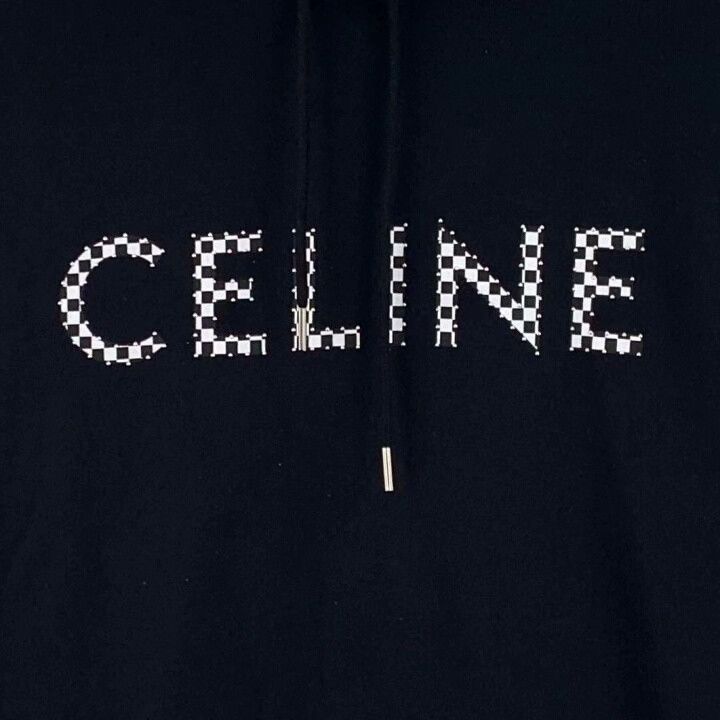 Celine Celine Black Logo Beaded Cotton Hoodie Size M / US 6-8 / IT 42-44 - 4 Thumbnail