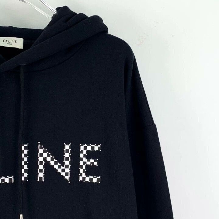 Celine Celine Black Logo Beaded Cotton Hoodie Size M / US 6-8 / IT 42-44 - 3 Thumbnail