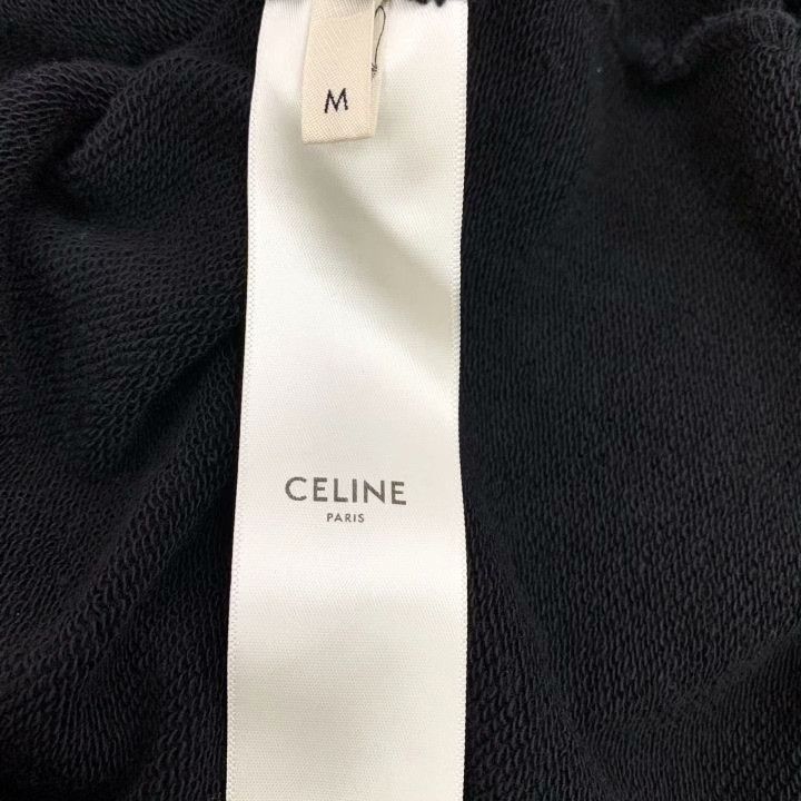 Celine Celine Black Logo Beaded Cotton Hoodie Size M / US 6-8 / IT 42-44 - 7 Thumbnail