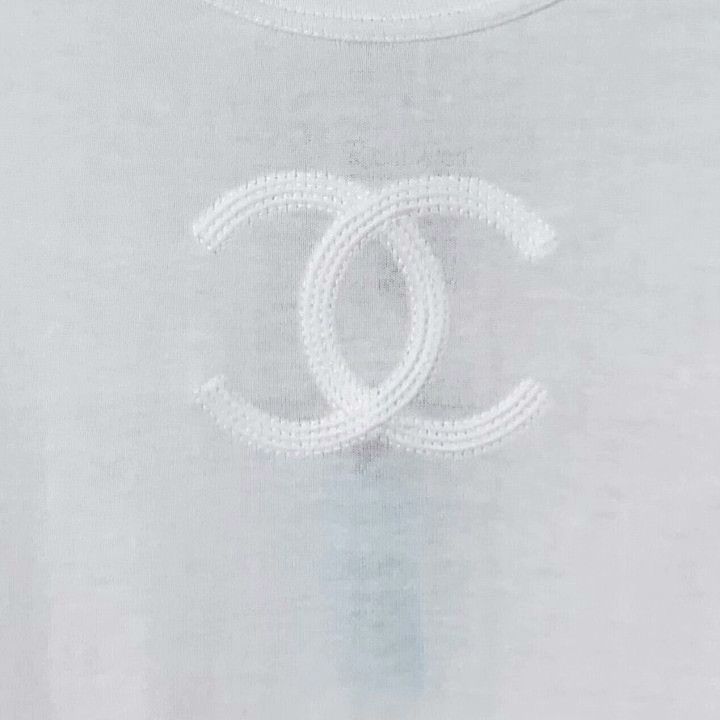 Chanel Chanel Logo Embroidered Cotton Crewneck T-shirt Size S / US 4 / IT 40 - 4 Thumbnail