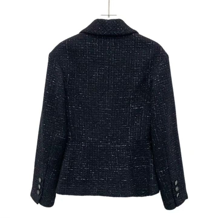Chanel Chanel Black Shimmer Tweed Double-Breasted Jacket Size XXS / US 00 / IT 34 - 2 Thumbnail