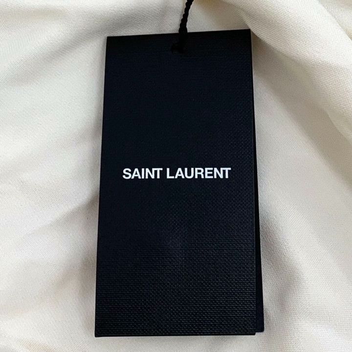 Yves Saint Laurent Yves Saint Laurent Silk Lapel Long-Sleeve Shirt Size XS / US 0-2 / IT 36-38 - 8 Thumbnail