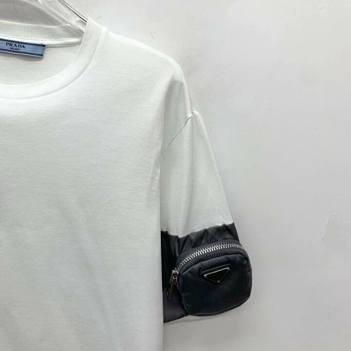 Prada Prada White Logo Cotton Short-Sleeve T-Shirt Size S / US 4 / IT 40 - 3 Thumbnail