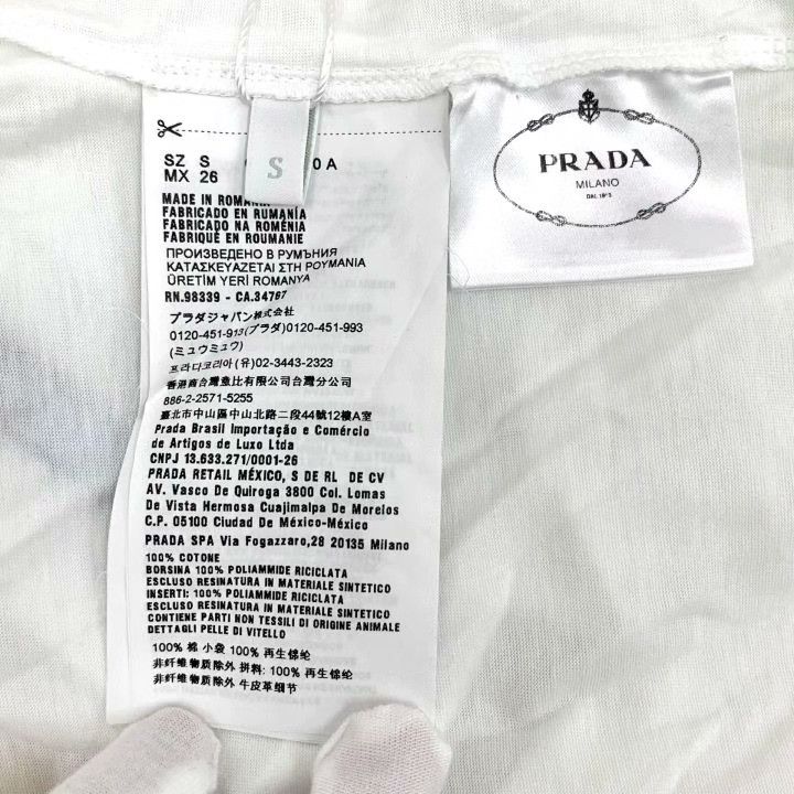 Prada Prada White Logo Cotton Short-Sleeve T-Shirt Size S / US 4 / IT 40 - 7 Thumbnail
