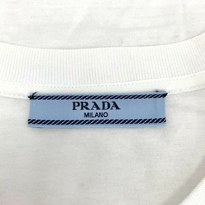 Prada Prada White Logo Cotton Short-Sleeve T-Shirt Size S / US 4 / IT 40 - 6 Thumbnail