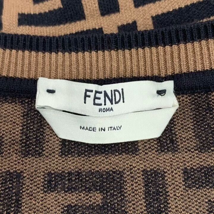 Fendi Fendi Logo All-over Print Crewneck Knit Sweater Size S / US 4 / IT 40 - 6 Thumbnail