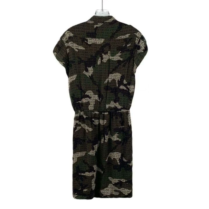 Celine Celine 2022 Camo Logo Silk Dress Size S / US 4 / IT 40 - 2 Thumbnail