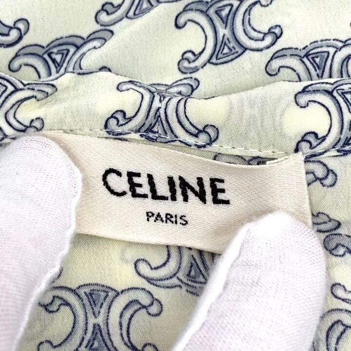 Celine Celine Triomphe Print Silk Short-Sleeve Shirt Size S / US 4 / IT 40 - 5 Thumbnail