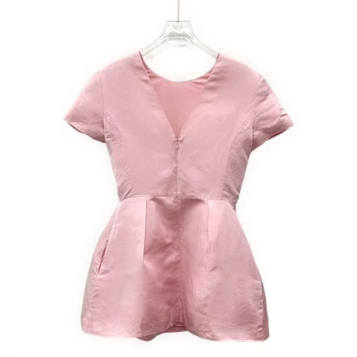 Dior Christian Dior Pink Silk Short-Sleeve Dress Size S / US 4 / IT 40 - 2 Thumbnail