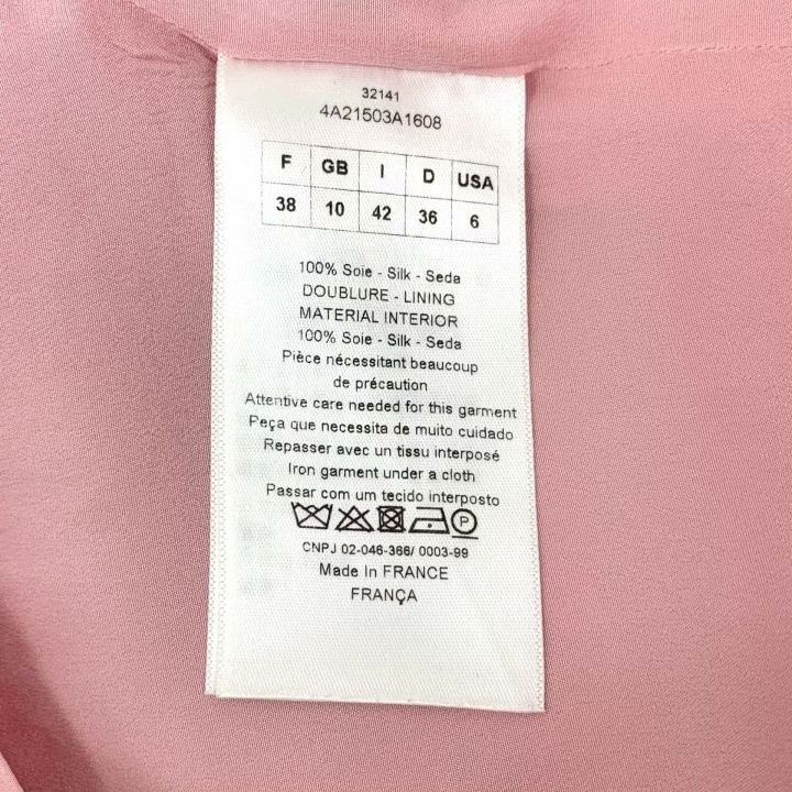 Dior Christian Dior Pink Silk Short-Sleeve Dress Size S / US 4 / IT 40 - 6 Thumbnail