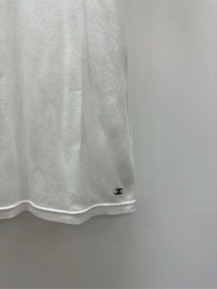 Chanel Chanel White Trim Embroidered Cotton T-shirt Size XXS / US 00 / IT 34 - 3 Thumbnail