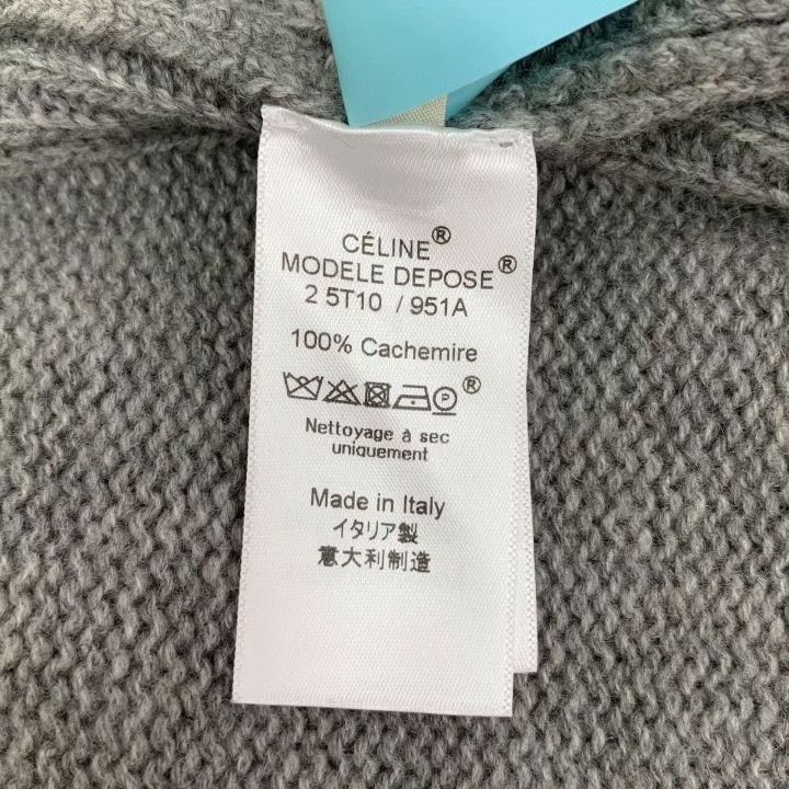 Celine Celine Gray Cashmere V-Neck Cardigan Size L / US 10 / IT 46 - 7 Thumbnail
