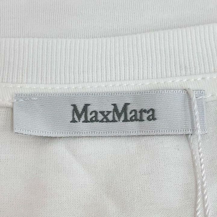 Max Mara Maxmara White Logo Embroidered Cotton T-Shirt Size S / US 4 / IT 40 - 6 Thumbnail