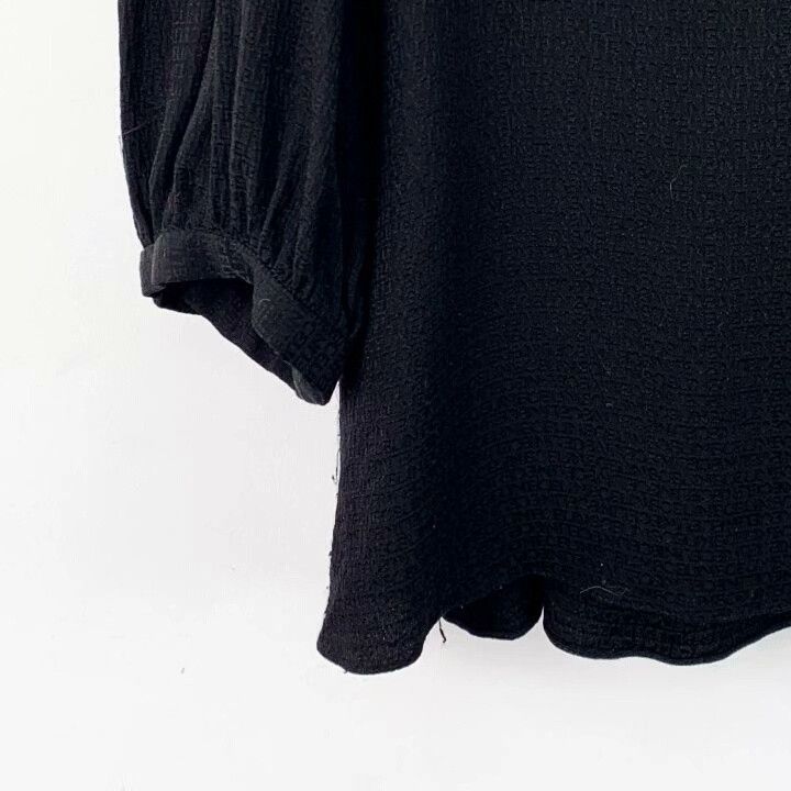 Celine Celine 22 Black Logo Silk Tie-Neck Shirt Size S / US 4 / IT 40 - 4 Thumbnail
