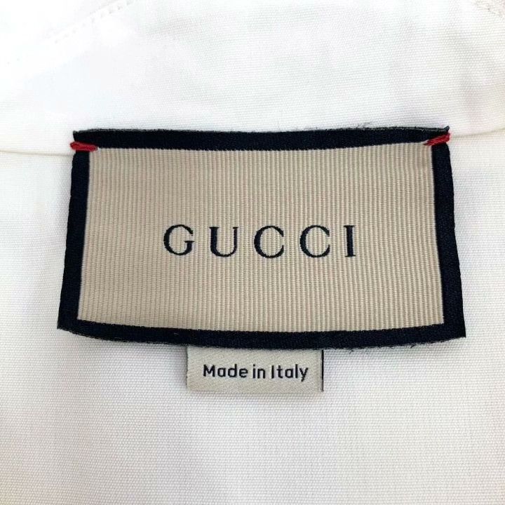 Gucci Gucci Beige Cotton Short Sleeve Dress Size XS / US 0-2 / IT 36-38 - 6 Thumbnail