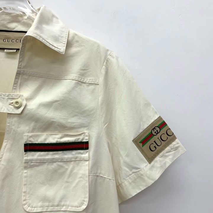 Gucci Gucci Beige Cotton Short Sleeve Dress Size XS / US 0-2 / IT 36-38 - 3 Thumbnail