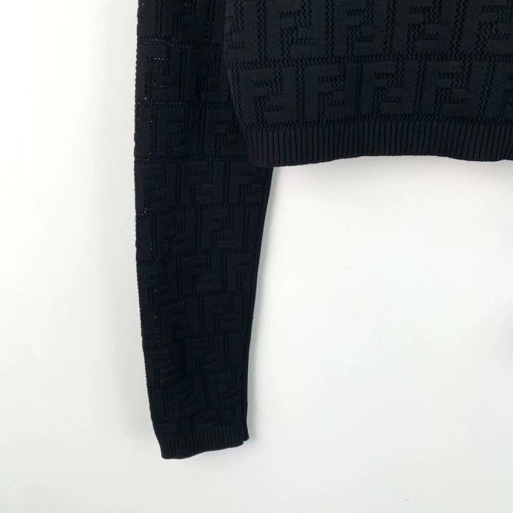 Fendi Fendi Black Logo Embroidery Crewneck Knit Sweater Size S / US 4 / IT 40 - 4 Thumbnail