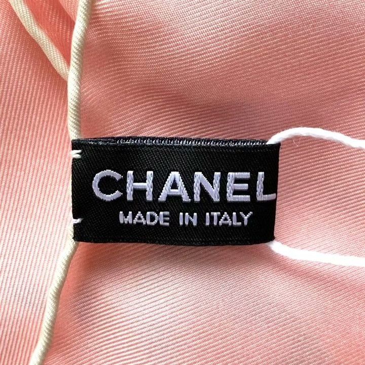 Chanel Chanel Pink Logo Print Silk Scarf Size ONE SIZE - 5 Thumbnail