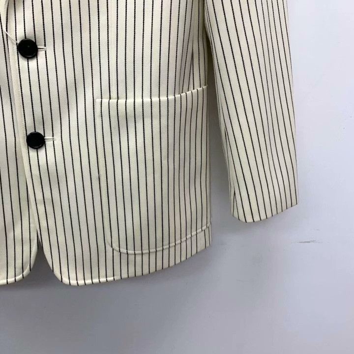 Celine Celine 23 Beige Vertical Stripe Wool Blazer Size XS / US 0-2 / IT 36-38 - 4 Thumbnail