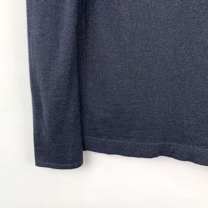 Brunello Cucinelli Brunello Cucinelli Dark Blue Shimmer Cashmere Sweater Size S / US 4 / IT 40 - 4 Thumbnail