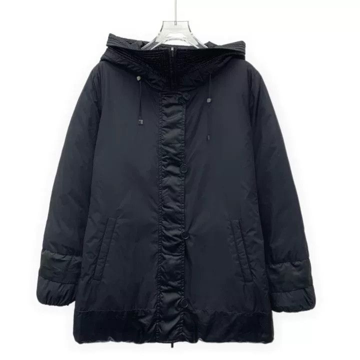 Max Mara Maxmara Black Hooded Zip Reversible Down Jacket Size M / US 6-8 / IT 42-44 - 3 Thumbnail