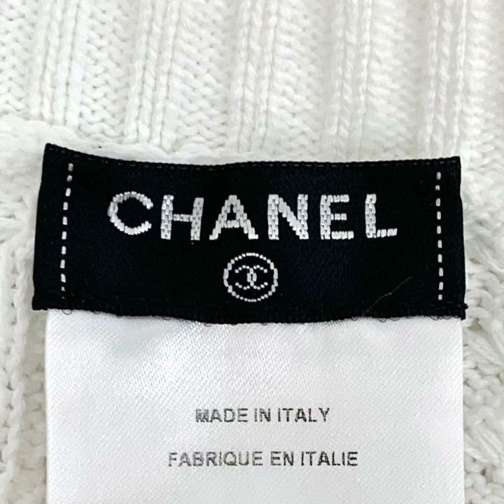 Chanel Chanel White Cable-Knit Cotton Sleeveless Dress Size S / US 4 / IT 40 - 6 Thumbnail