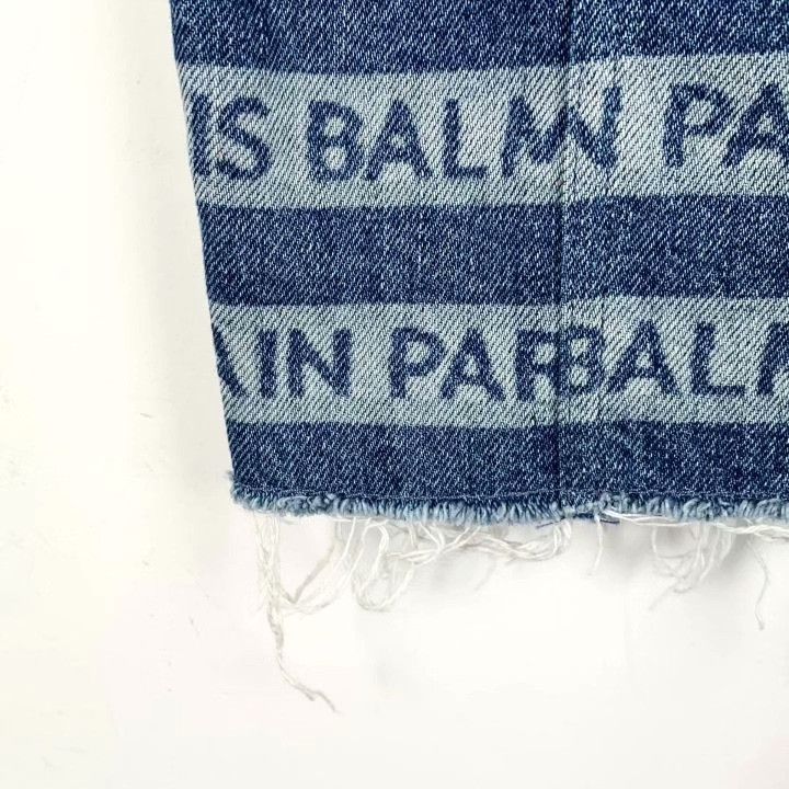 Balmain Balmain Blue Denim Fringe Skirt Size 34" / US 12 / IT 48 - 4 Thumbnail