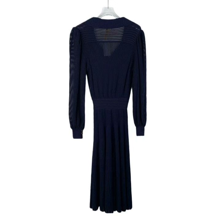 Fendi Fendi Dark Blue Lapel Double-Breasted Knit Dress Size S / US 4 / IT 40 - 2 Thumbnail