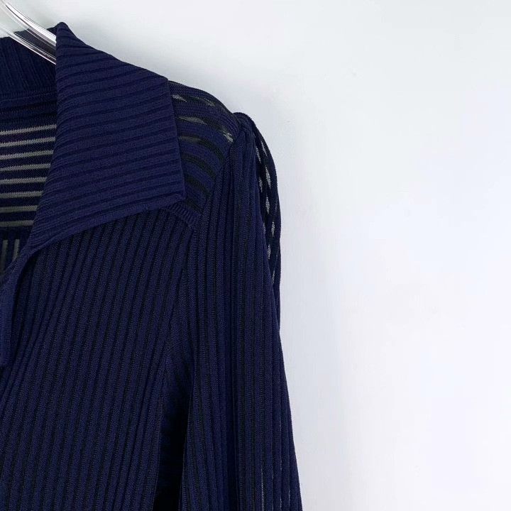 Fendi Fendi Dark Blue Lapel Double-Breasted Knit Dress Size S / US 4 / IT 40 - 3 Thumbnail