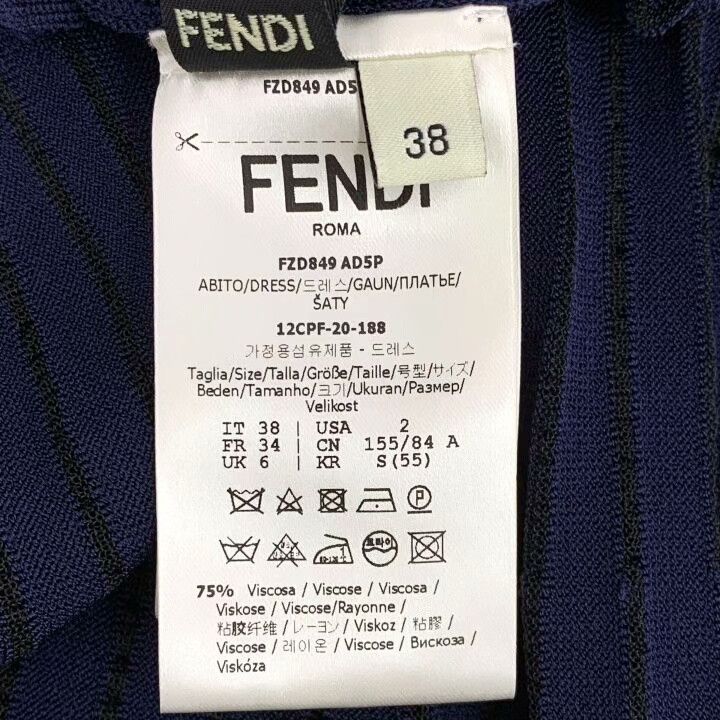 Fendi Fendi Dark Blue Lapel Double-Breasted Knit Dress Size S / US 4 / IT 40 - 6 Thumbnail