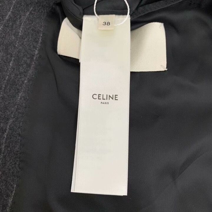 Celine Celine Dark Gray Striped Wool Blazer Size S / US 4 / IT 40 - 6 Thumbnail