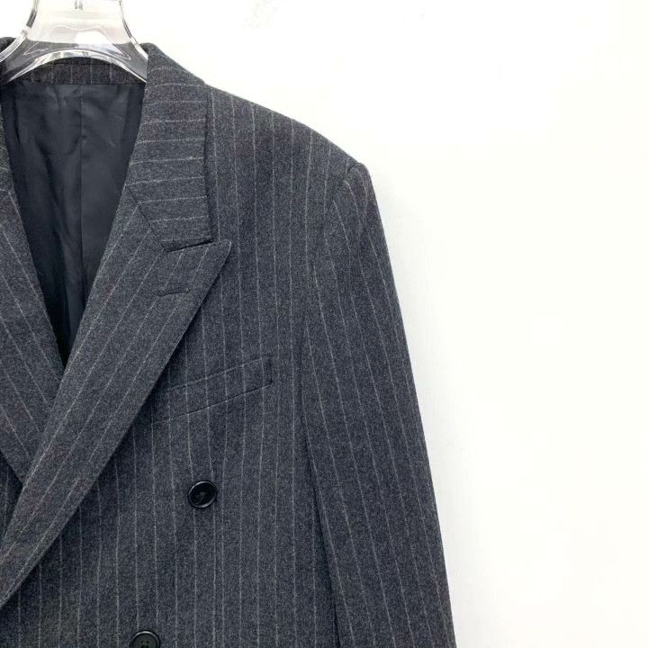 Celine Celine Dark Gray Striped Wool Blazer Size S / US 4 / IT 40 - 3 Thumbnail