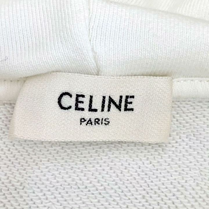 Celine Celine White Logo Checkerboard Beaded Cotton Hoodie Size S / US 4 / IT 40 - 6 Thumbnail