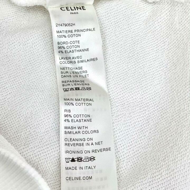 Celine Celine White Logo Checkerboard Beaded Cotton Hoodie Size S / US 4 / IT 40 - 8 Thumbnail