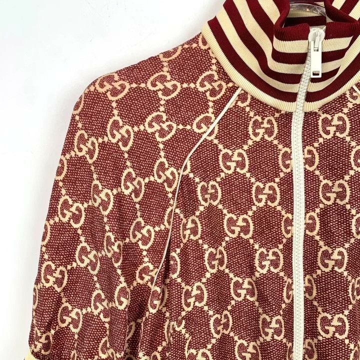 Gucci Gucci Red Logo Silk Zip Jacket Size XXS / US 00 / IT 34 - 3 Thumbnail