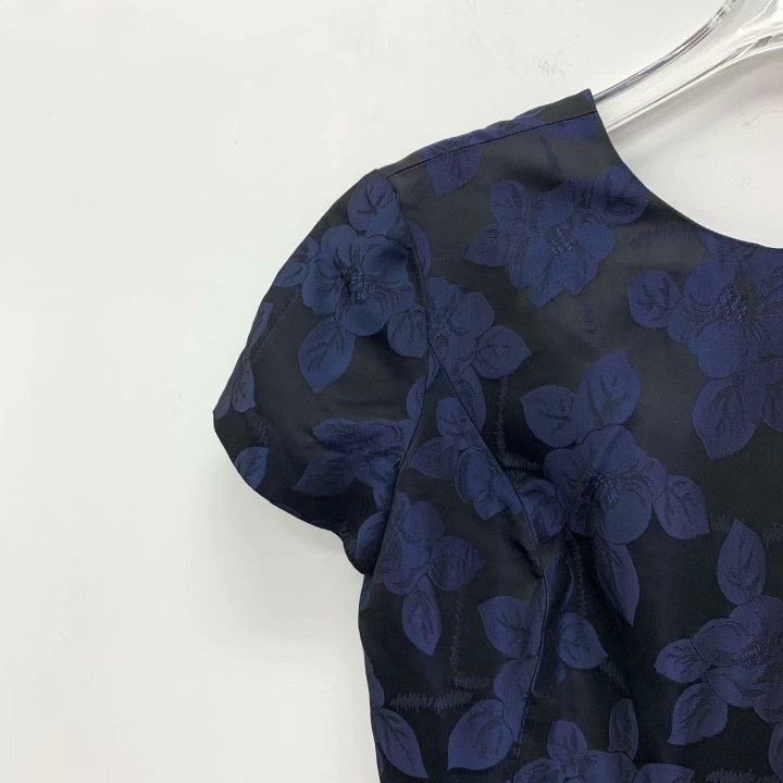 Dior Christian Dior Blue Floral Print Short Dress Size XS / US 0-2 / IT 36-38 - 3 Thumbnail