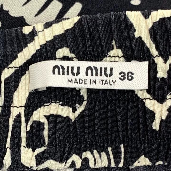 Miu Miu Miu Miu Black Logo Graffiti Silk Skirt Size 36" / US 14 / IT 50 - 5 Thumbnail