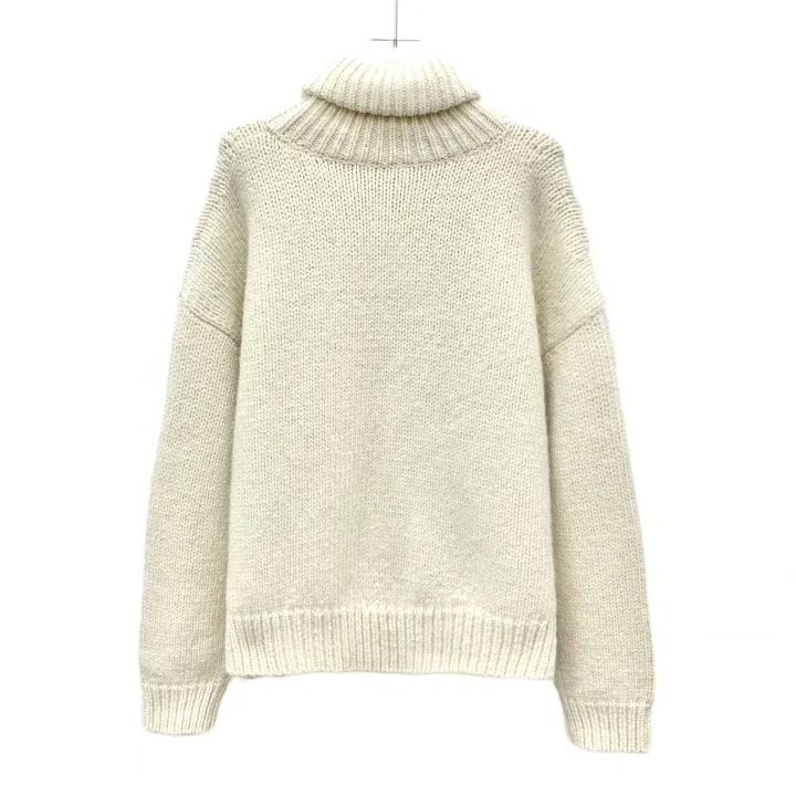 Celine Celine Beige Triomphe Embroidery Alpaca Turtleneck Sweater Size M / US 6-8 / IT 42-44 - 2 Thumbnail