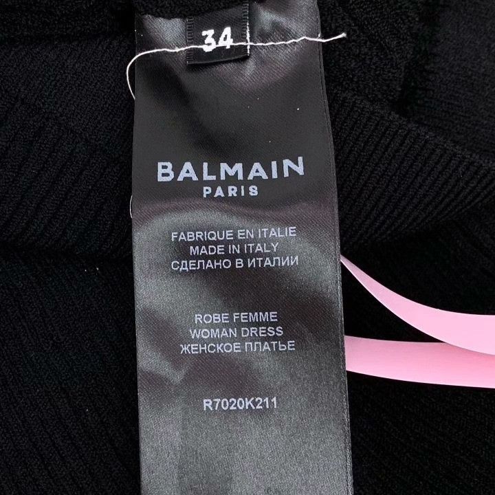 Balmain Balmain Black Gold Button Knit Zip Dress Size XXS / US 00 / IT 34 - 8 Thumbnail