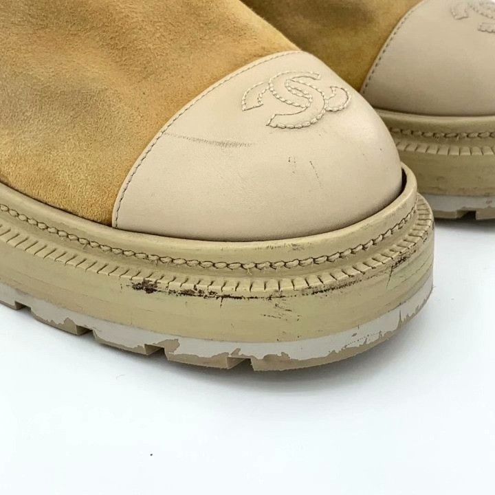 Chanel Chanel Brown Logo Round-Toe Short Boots Size US 5 / IT 35 - 8 Thumbnail