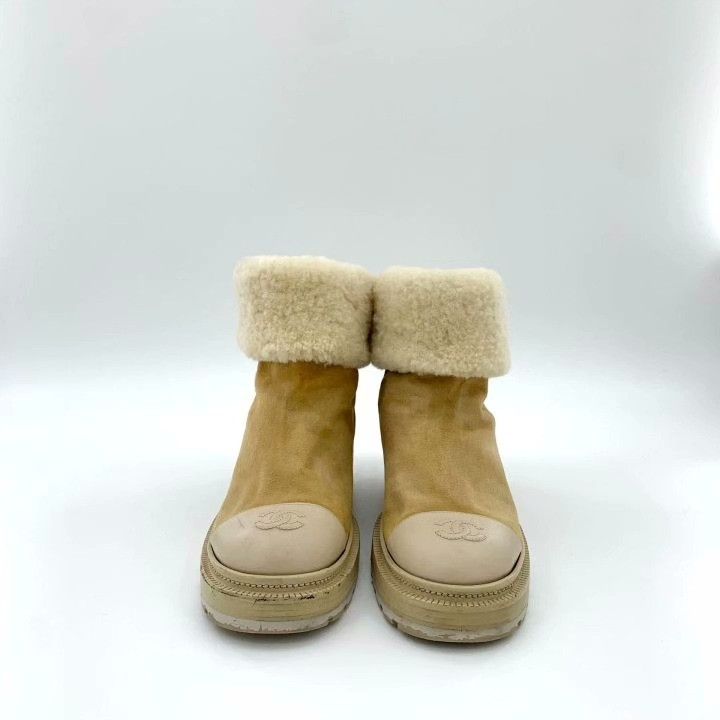 Chanel Chanel Brown Logo Round-Toe Short Boots Size US 5 / IT 35 - 3 Thumbnail