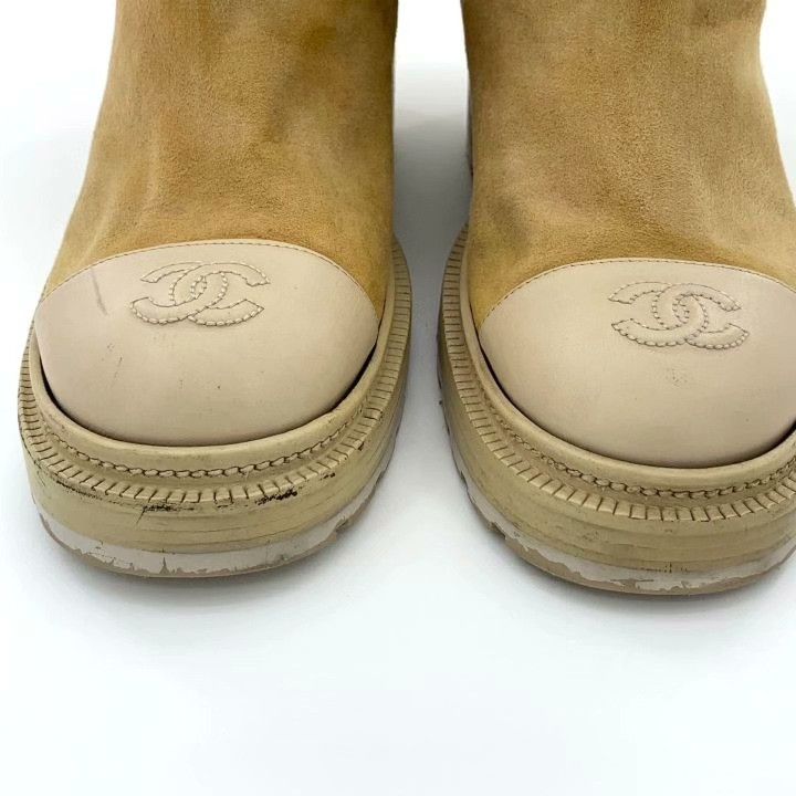 Chanel Chanel Brown Logo Round-Toe Short Boots Size US 5 / IT 35 - 7 Thumbnail