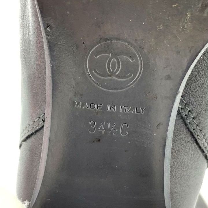 Chanel Chanel Leather Logo Over-the-Knee Boots Size US 4 / IT 34 - 7 Thumbnail