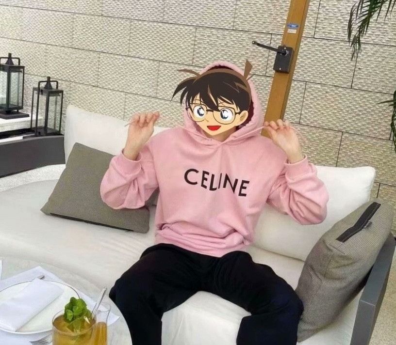 Celine Celine Pink Logo Print Hooded Sweatshirt Size XXS / US 00 / IT 34 - 9 Thumbnail