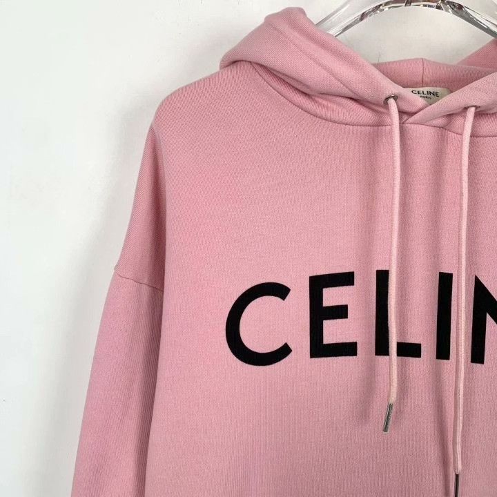 Celine Celine Logo Print Cotton Hooded Sweatshirt Size S / US 4 / IT 40 - 3 Thumbnail