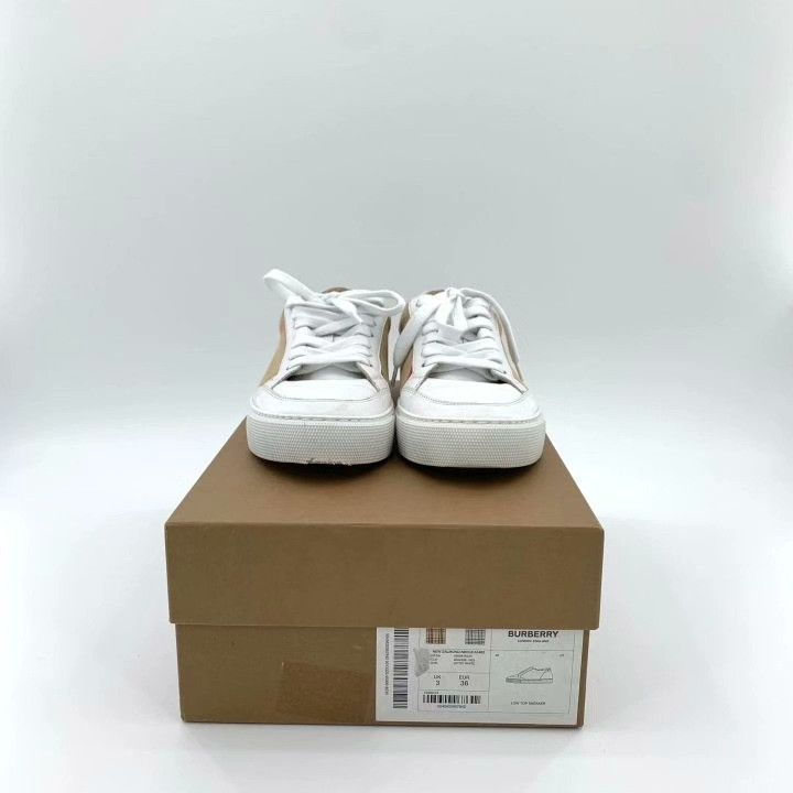 Burberry Burberry House White Check Lace-Up Sneakers Size US 5 / IT 35 - 8 Thumbnail